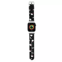 Hello Kitty HKAWMPSAPSK Apple Watch Strap 38/40/41mm Black Silicone Heads & Bows Pattern