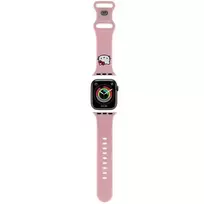 Hello Kitty HKAWMSCHBLP Silikono dirželis Apple Watch 38/40/41mm rožinis