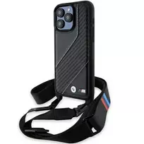 BMW BMHCP15L23PSCCK iPhone 15 Pro 6.1 Black Hardcase M Edition Carbon Stripe & Strap