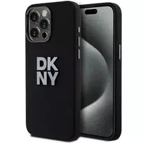 DKNY DKHCP15LSMCBSK Hardcase Liquid Silicone Case for Apple iPhone 15 Pro 6,1 inch Black Metal Logo