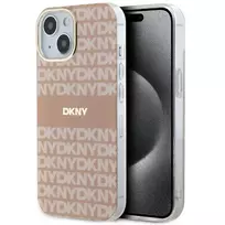 DKNY DKHMP15MHRHSEP Kietasis dėklas, skirtas Apple iPhone 15 Plus / 14 Plus 6,7 inch rožinis IML Mono & Stripe MagSafe