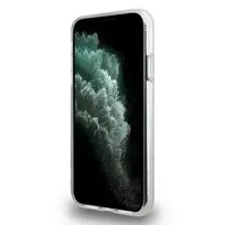 DKNY DKHMN61HCPTSK Kietas dėklas, skirtas Apple iPhone 11 / XR 6,1 inch - Juodas languotas monochromatinis raštas su spausdintomis juostelėmis ir MagSafe