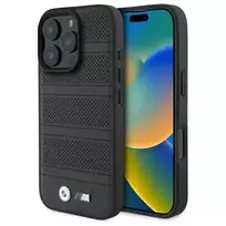BMW M Perforated And Stitched Line MagSafe Hard Case, skirta iPhone 16 Pro Max 6,9 inch, juoda