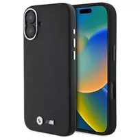 BMW M Collection Smooth Full Wrapped Metal MagSafe Hard Case, skirta iPhone 16 Plus 6,7 inch - Juoda