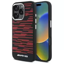AMG AMHMP16X24SSRRK Kietas dėklas, skirtas Apple iPhone 16 Pro Max 6,9 colio, silikoninis, su grafika, MagSafe, juodas