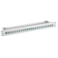 EFB Elektronik 19 colių 24 prievadų 1U tuščias pataisų skydelis Keystone moduliams, RAL7035 (šviesiai pilka)