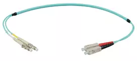EFB Elektronik IPL-DF-LCUSCU-3-0100 Šviesolaidinis jungiamasis laidas 1 m OM3 LC/SC Duplex LSZH Aqua