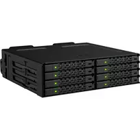 ICY DOCK ToughArmor MB998V4P-B 8-Bay U.2/U.3 NVMe SSD PCIe 4.0 Mobile Rack Enclosure for 5.25-Inch Bay (4 x SlimSAS 8i SFF-8654)