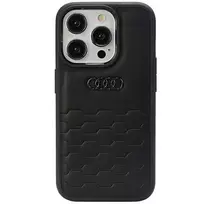 Audi GT Synthetic Leather Hard Case, skirta Apple iPhone 15 Pro Max 6.7 inch juoda