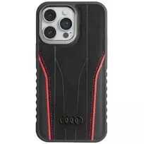 Audi Genuine Leather MagSafe iPhone 14 Pro Max 6.7 Black-Red Hardcase