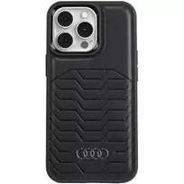 Audi Synthetic Leather MagSafe Hard Case, skirta iPhone 13 Pro / 13 6.1, juoda