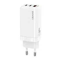 USAMS GaN 65W Fast Charger MT T33 PD 2xUSB-C + USB-A White CC110TC02 (US-CC110)