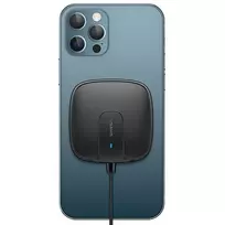 USAMS US-CD159 Magnetinis belaidis įkroviklis 15W itin plonas, skirtas iPhone 12 serijai, juodas