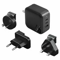 ENERGEA Travelite GAN66 66W GaN USB-C Įkroviklis 2C1A Juodas US+EU