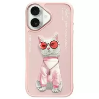 Nimmy Dėklas, skirtas Apple iPhone 16 6,1 inch Pink Glasses Cool Cat
