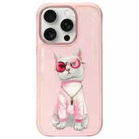 Nimmy Glasses Cool Cat Back Cover Case for Apple iPhone 16 Pro Max 6.9 inch Pink