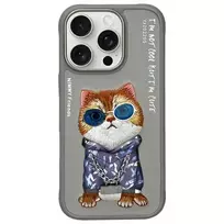 Nimmy apsauginis dėklas Apple iPhone 16 Pro 6,3 inch pilkas Glasses Cool Cat