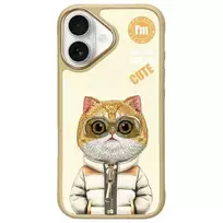 Nimmy Dėklas, skirtas iPhone 16 6.1 inch Khaki Cool&Cute 2.0 Cat