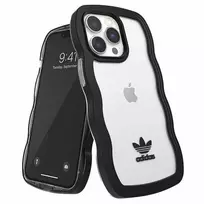 Adidas OR Wavy Case, skirtas iPhone 13 Pro / iPhone 13 6,1 inch juodas permatomas