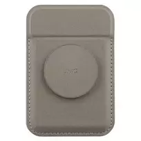 UNIQ Flixa Magnetinė Kortelių Piniginė su Pėdeliu Pilkai Pilka MagSafe
