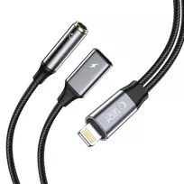 TECH-PROTECT ULTRABOOST Cable Adapter Lightning to 3.5mm Mini Jack & Lightning, Black