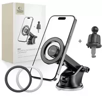 TECH-PROTECT N51 Magnetinis MagSafe laikiklis automobiliui ant prietaisų skydelio ir ventiliacijos angos juodas
