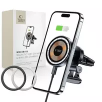 TECH-PROTECT MM15W-V5 Magnetic MagSafe Vent Car Mount Wireless Charger 15W Black