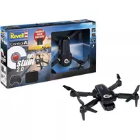 Revell RC Quadrocopter GO! Stunt 2.0 - 2,4 GHz 4 kanalų paruoštas skrydžiui dronas su 6 ašių giroskopu, be galvos režimu, 360° saltais, LED žibintais, 3 greičio lygiais, LiPo baterija, nuo 8 metų