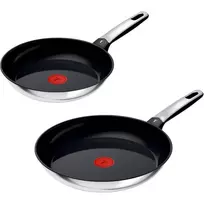 Tefal Emotion nerūdijančio plieno keptuvių rinkinys, 2 vnt., 24 cm ir 28 cm, tinka indukcijai, galima plauti indaplovėje, atsparus orkaitei iki 250°C