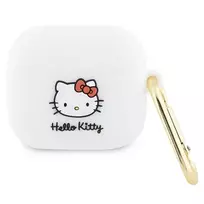 Hello Kitty HKA33DKHSH AirPods 3 dėklas baltas silikoninis 3D Kitty galvutė