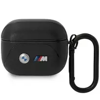 BMW BMA322PVTK AirPods 3 kartos dėklas juodos odos su lenkta linija