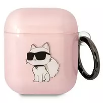 Karl Lagerfeld Ikonik Choupette AirPods 1/2 dėklas rožinis