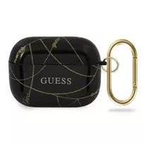 GUESS AirPods Pro dėklas juodas su auksine grandinėle Gold Chain Collection