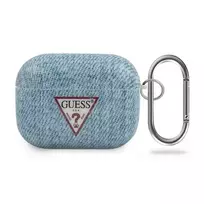 GUESS Jeans Collection šviesiai mėlynas AirPods Pro dėklas su karabinu