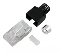 EFB Elektronik Stewart SS37 RJ45 vyriškas lauko montavimo connectorius, ekranuotas, be įrankių, Cat.6A/7/7A/8, cinko liejinys, auksuoti kontaktai