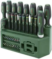 BOSCH mišrus atsuktuvų rinkinys 39 vnt. su stovu, žalia/juoda