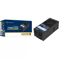 SilverStone TX400x Gold 400W 80 PLUS Gold ATX maitinimo blokas, juodas, 2x PCIe