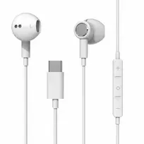 Beline USB-C ausinės su mikrofonu ir valdymo mygtukais, baltos