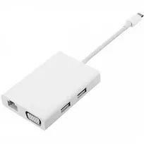 Xiaomi Mi USB-C į VGA Gigabit Ethernet kelių prievadų adapteris (baltas/sidabrinis)