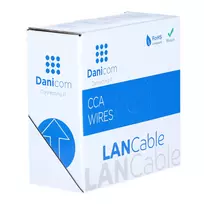 DSIT CAT6 U/UTP 50 m ritėje, pilka CCA, 250 MHz, Gigabit Ethernet, vidaus montavimui, PVC apvalkalas, AWG24, 4 poros