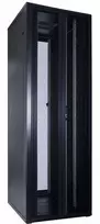 DSIT 47U 19 colių serverio spinta su perforuotomis dvigubomis durimis priekyje ir gale, 800x1000x2250 mm, juoda