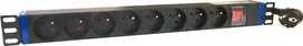 DSIT DS-8PDU-PE 19 inch Rackmontuojamas PDU, 8 Schuko lizdai, 16A, 2m kabelis, juodos spalvos