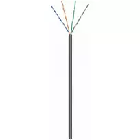 DSIT CAT6 lauko tinklo kabelis U/UTP AWG 23/1 vientisa gysla 100 metrų juodas