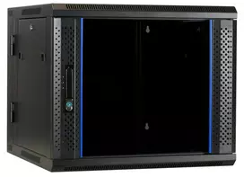 DSIT DS6609-DOUBLE 6U 19 colių sieninis tinklo spintelis su reversinėmis stiklo durimis, 600x450x320 mm, juodas
