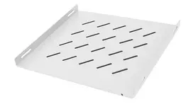 DSIT fiksuota lentyna 800 mm gylio lauko serverių spintoms, 1U, 50 kg apkrova, šviesiai pilka