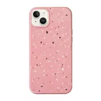 UNIQ Coehl Terrazzo dėklas, skirtas iPhone 14 Plus / 15 Plus, koralų rožinė