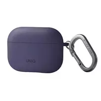 UNIQ Nexo silikoninis dėklas su ausų kabliukais, skirtas Apple AirPods Pro 2 kartos (2022/2023) – figų violetinė