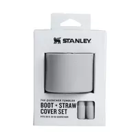 STANLEY 2 dalių apsauginių dangtelių ir šiaudelių antgalių rinkinys termo puodeliams 0,89L/0,59L The Quencher Boot + Straw Topper šviesiai pilkos spalvos