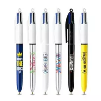 BIC 4 Colours tušinukas, 6 vienetų paketas, mėlynas korpusas, 4 rašalo spalvos (mėlyna, raudona, žalia, juoda), 1,0 mm vidutinis smaigas 9926071