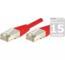 EXERTIS CONNECT Cat.5e F/UTP komutacinis kabelis, raudonas, 2,0 m, plonas snagless apsauginis antgalis 847143